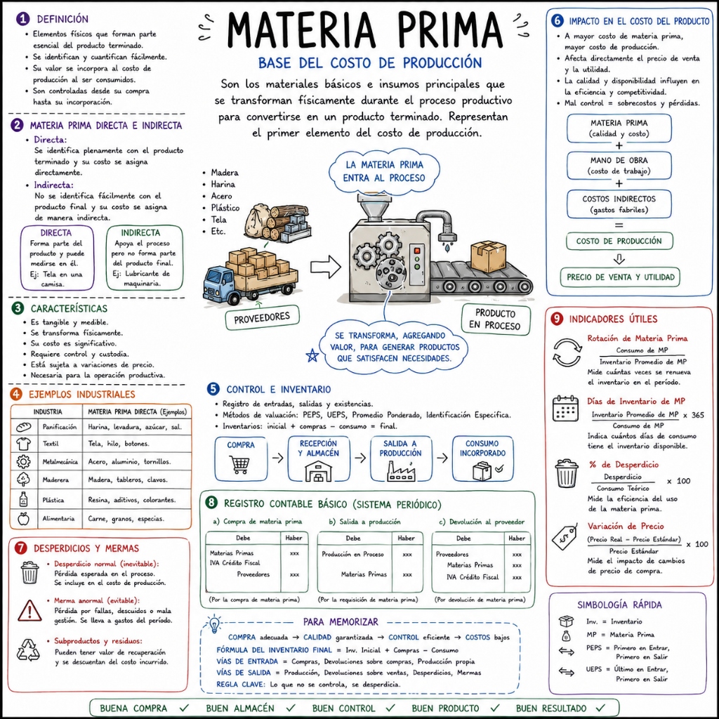 Materia Prima: Base del Costo de Producción