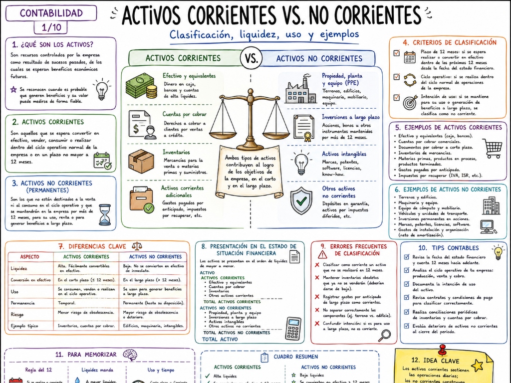 Activos Corrientes vs. No Corrientes: Clasificación y Liquidez