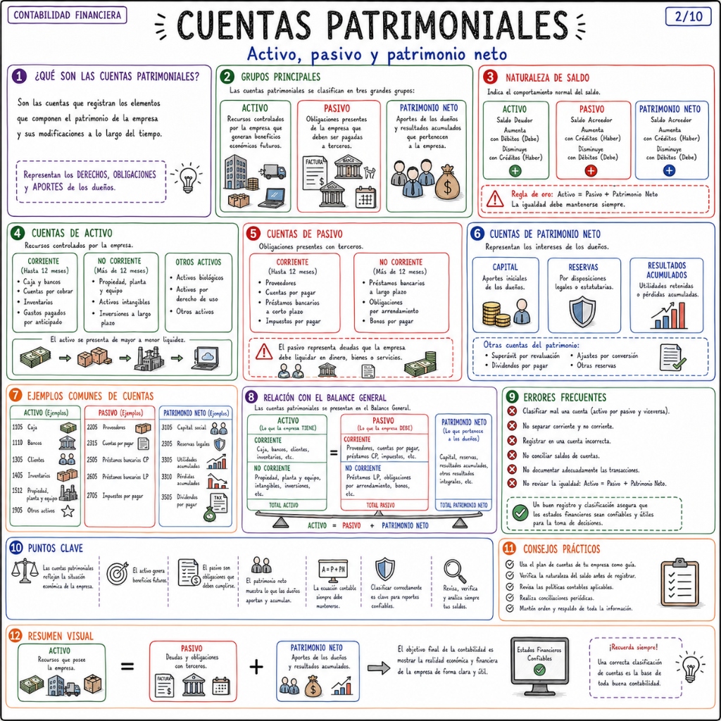 Cuentas Patrimoniales: Activo, Pasivo y Patrimonio Neto