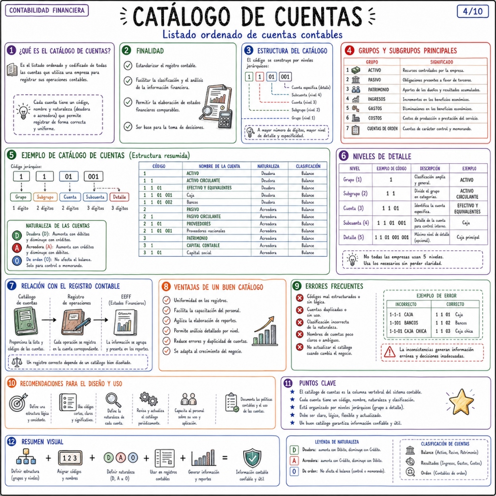 Catálogo de Cuentas: Listado Ordenado de Cuentas Contables