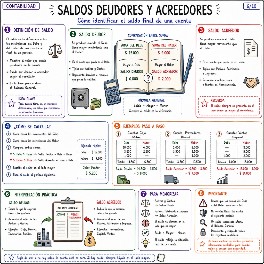 Saldos Deudores y Acreedores: Saldo Final de una Cuenta